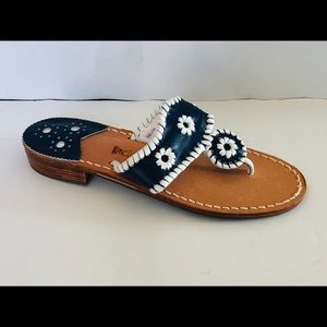 Jack Rogers Palm Beach Sandal Navy/White 7.5